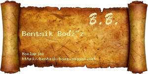 Bentsik Boáz névjegykártya